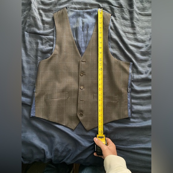 Combatant Gentlemen Brown/Blue Windowpane 3-piece Suit - Picture 12 of 16